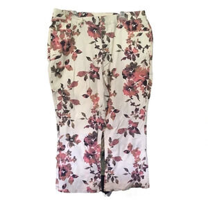 D & Co. Denim + Company Floral Crop Pants Size 12